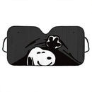 Snoopy Peek Under The Blanket Gray Car Auto Sunshades