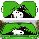Snoopy Peek Under The Blanket Green Car Auto Sunshades