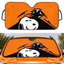 Snoopy Peek Under The Blanket Orange Car Auto Sunshades