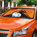 Snoopy Peek Under The Blanket Orange Car Auto Sunshades