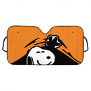 Snoopy Peek Under The Blanket Orange Car Auto Sunshades