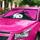 Snoopy Peek Under The Blanket Pink Car Auto Sunshades