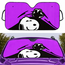 Snoopy Peek Under The Blanket Purple Car Auto Sunshades
