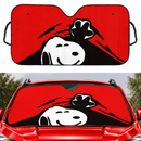 Snoopy Peek Under The Blanket Red Car Auto Sunshades