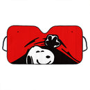Snoopy Peek Under The Blanket Red Car Auto Sunshades