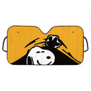 Snoopy Peek Under The Blanket Yellow Car Auto Sunshades