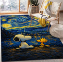 Snoopy Starry Night Rectangular Area Rug