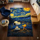 Snoopy Starry Night Rectangular Area Rug