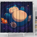Snorlax And Magikarp Pokemon Dreamy Shower Curtain