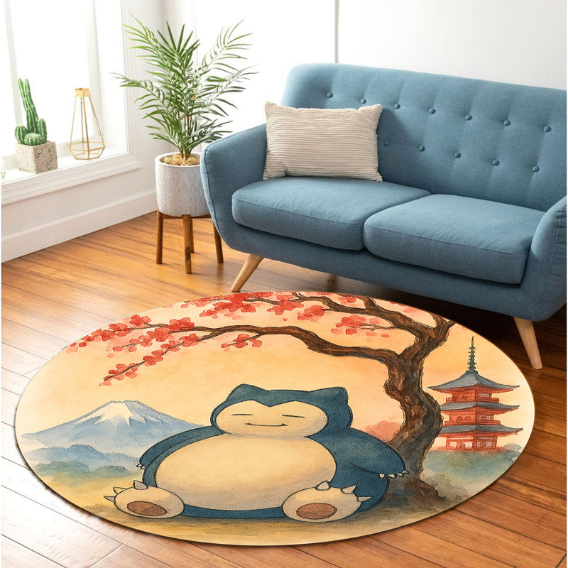 Snorlax Pokemon Japan Autumn Round Rug