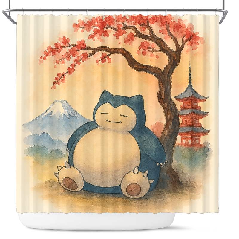 Snorlax Pokemon Japan Shower Curtain