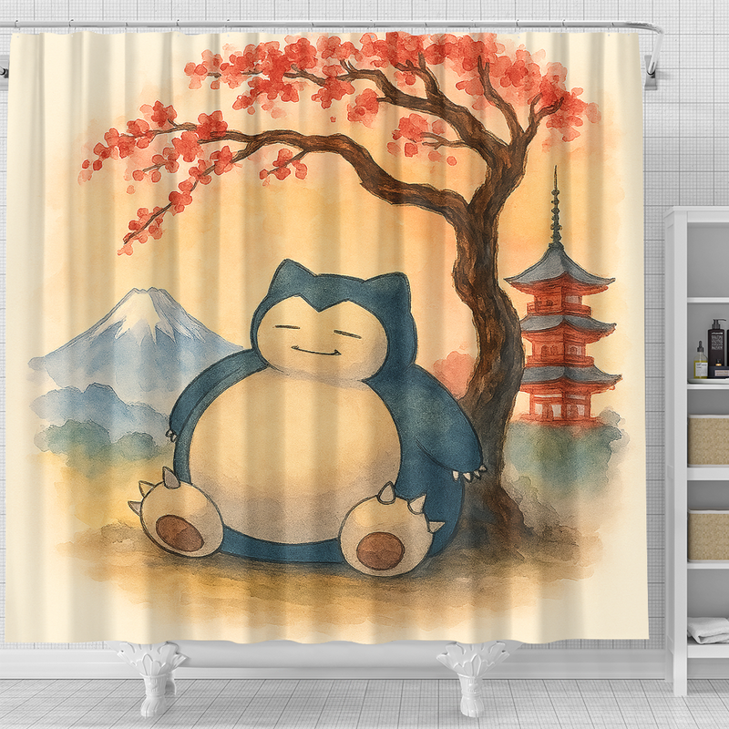 Snorlax Pokemon Japan Shower Curtain