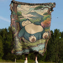 Snorlax Pokemon Japan Style Woven Throw Blanket