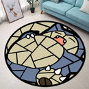 Pokemon Snorlax Stained Glass Round Rug