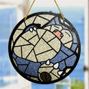 Snorlax Pokemon Round Stained Glass Suncatcher