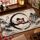 Son Goku x Chi-Chi Dragon Ball Japan Ink Style Rectangular Area Rug