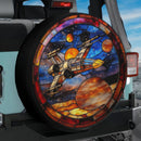 Spaceship Stained Glass Jeep Car Spare Tire Cover