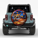 Spaceship Stained Glass Jeep Car Spare Tire Cover