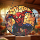 Spiderman Round Stained Glass Suncatcher