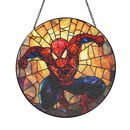 Spiderman Round Stained Glass Suncatcher