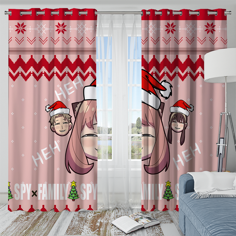 Spy X Family Anya Funny Christmas Window Curtain