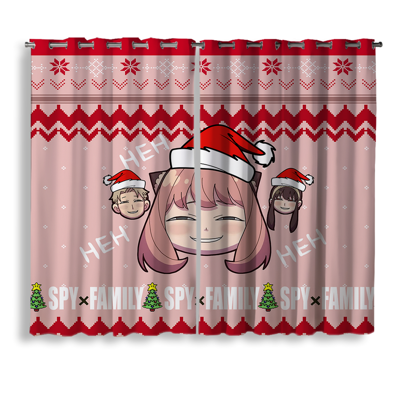 Spy X Family Anya Funny Christmas Window Curtain