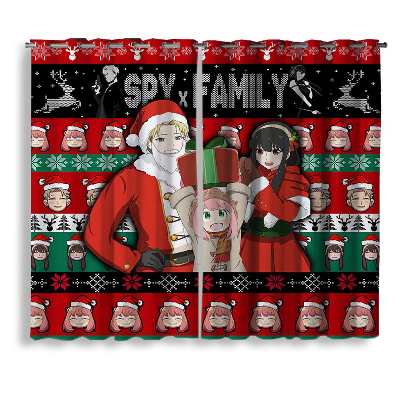 Spy X Family Christmas Window Curtain