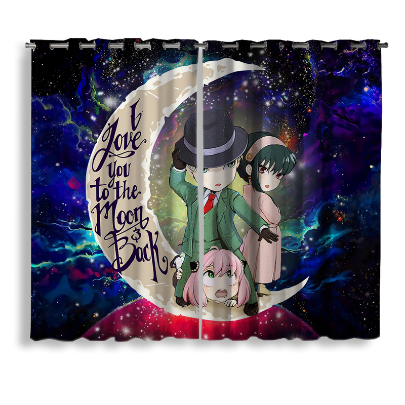 Spy X Family Love You To The Moon Galaxy Window Curtain