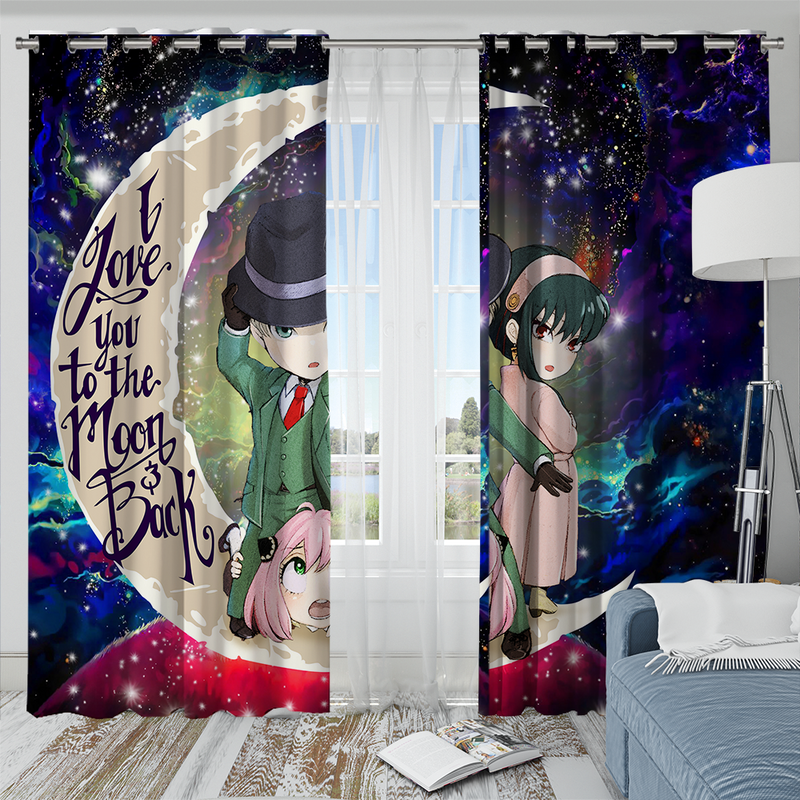 Spy X Family Love You To The Moon Galaxy Window Curtain