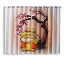 Spyduck Luffy Pokemon Cherry Blossom Window Curtain