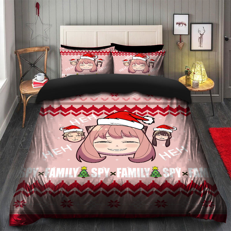 Spy x Family Anya Funny Christmas Bedding Set Duvet Cover And 2 Pillowcases Nearkii