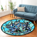 Squirtle Giyu Pokemon Stained Glass Round Rug