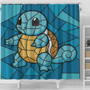 Squirtle Pokemon Stained Glass Shower Curtain