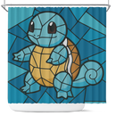 Squirtle Pokemon Stained Glass Shower Curtain