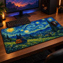 Starry Night Ghibli Totoro Desk Mat