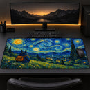 Starry Night Ghibli Totoro Desk Mat