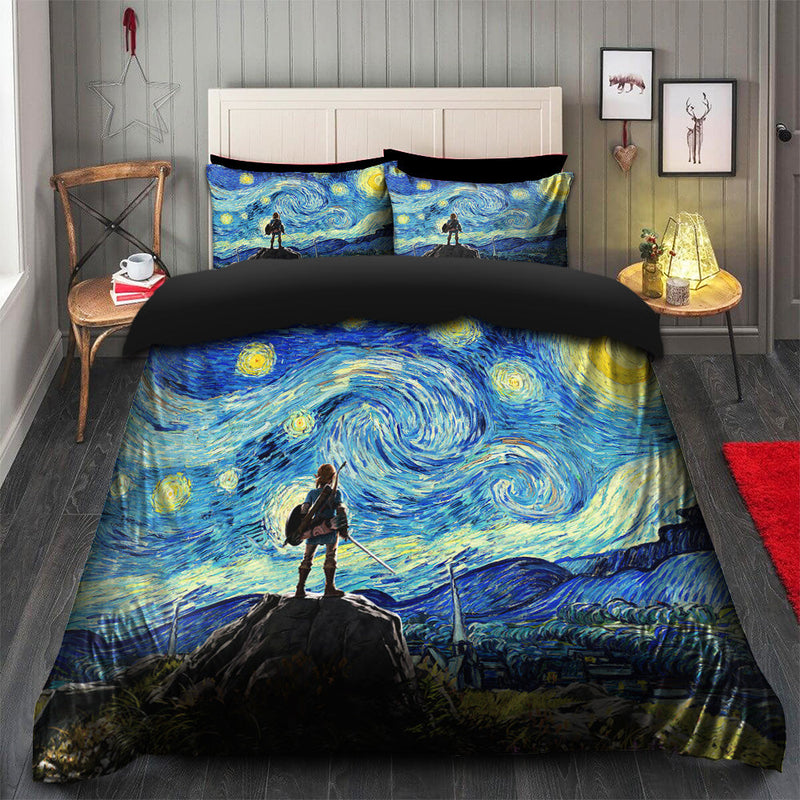 Starry Night The Legend Of Zelda Bedding Set Duvet Cover And 2 Pillowcases Nearkii