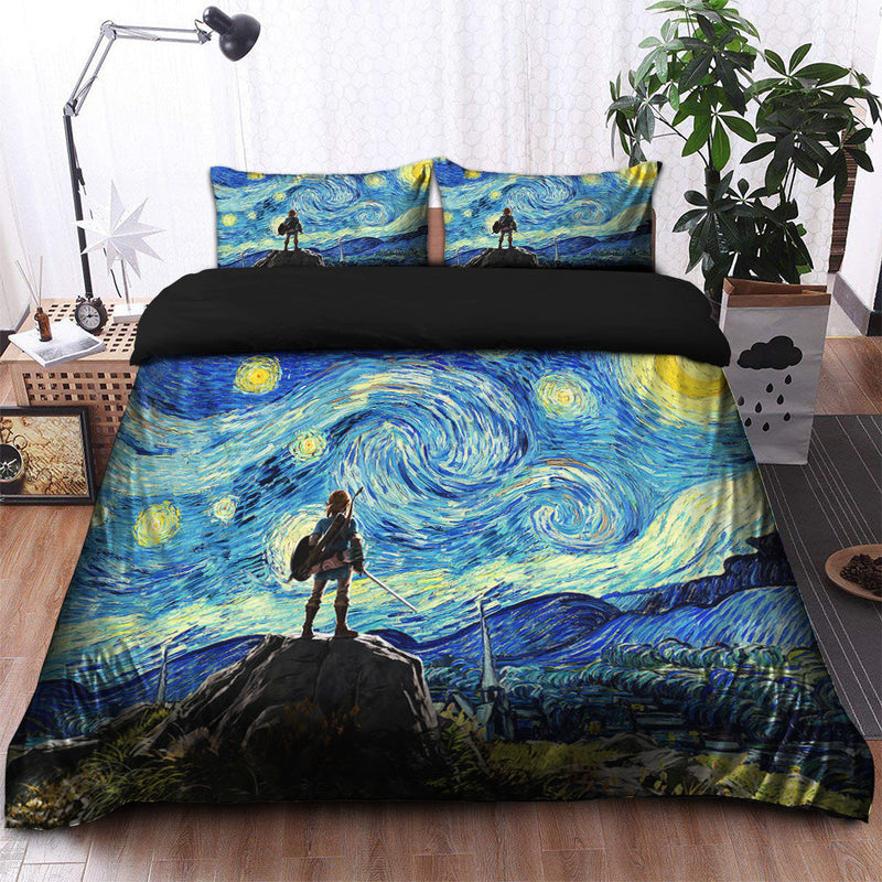 Starry Night The Legend Of Zelda Bedding Set Duvet Cover And 2 Pillowcases Nearkii