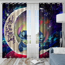 Stitch Hold Yoda Love You To The Moon Galaxy Window Curtain