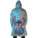 Stitch WB AOP Hooded Fleece Cloak Coat
