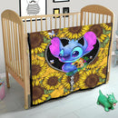 Stitch Sunflower Zipper Quilt Blanket Nearkii