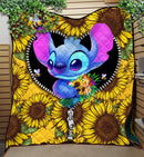 Stitch Sunflower Zipper Quilt Blanket Nearkii