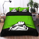 Stormtrooper Peek Under The Blanket Green Bedding Set