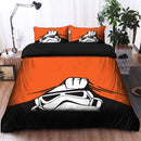 Stormtrooper Peek Under The Blanket Orange Bedding Set