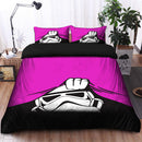 Stormtrooper Peek Under The Blanket Pink Bedding Set