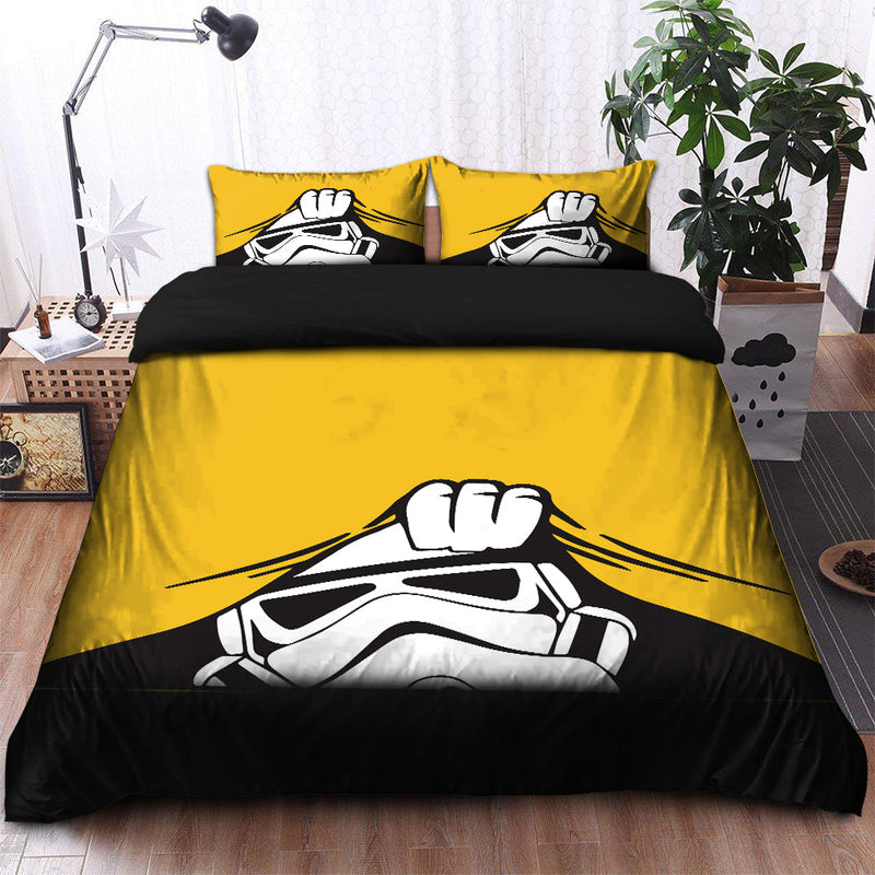 Stormtrooper Peek Under The Blanket Yellow Bedding Set