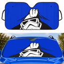 Stormtrooper Peek Under The Blanket Blue Car Auto Sunshades