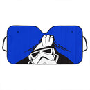 Stormtrooper Peek Under The Blanket Blue Car Auto Sunshades