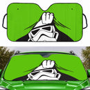 Stormtrooper Peek Under The Blanket Green Car Auto Sunshades