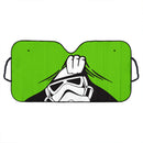 Stormtrooper Peek Under The Blanket Green Car Auto Sunshades